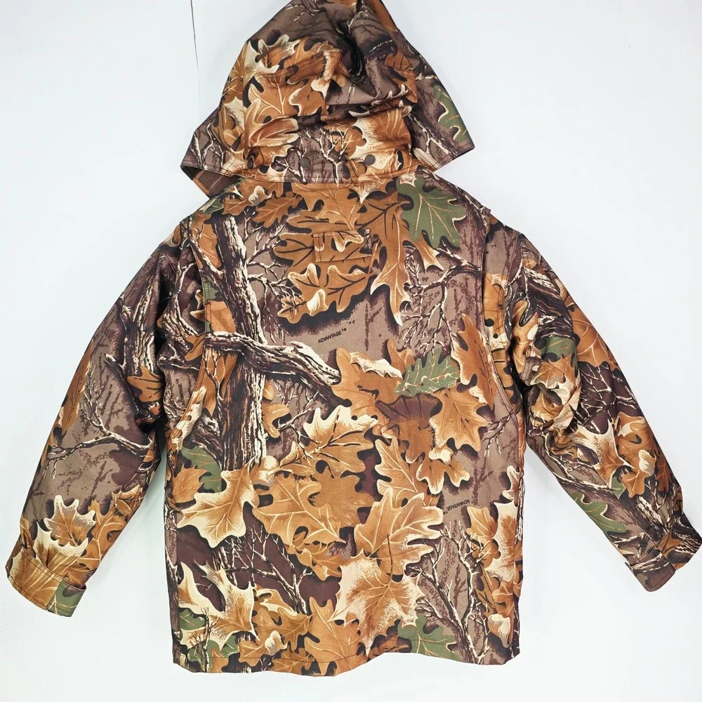 Woolrich Advantage Camo Gore-Tex Hunting Jacket Mens M Hooded Waterproof Brown